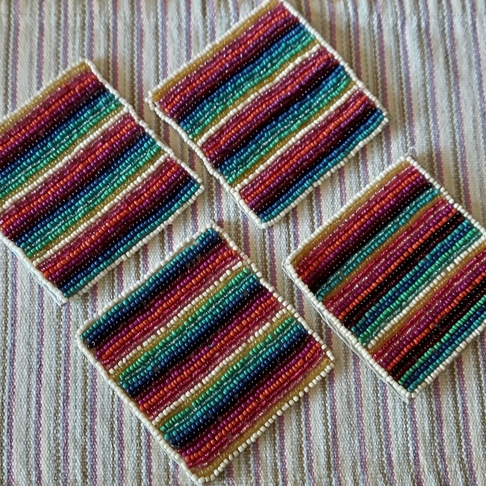 NWT - Colorful beaded coasters!